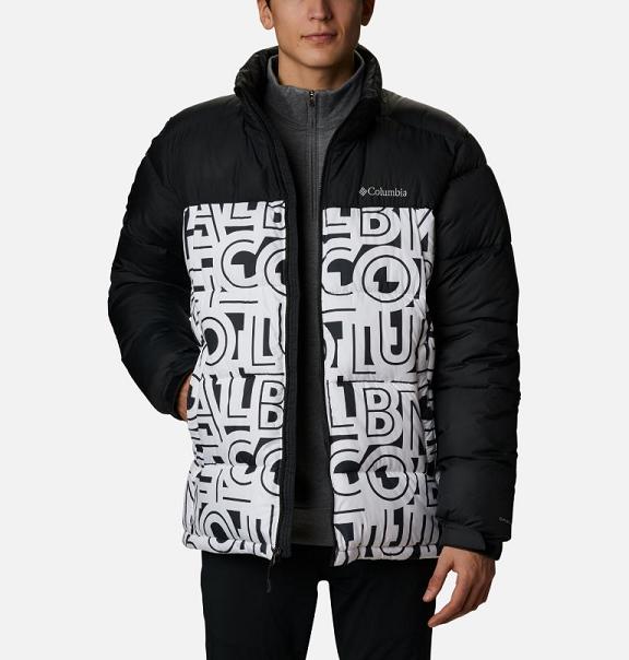 Columbia Pike Lake Insulated Jacket White Black For Men's NZ4795 New Zealand